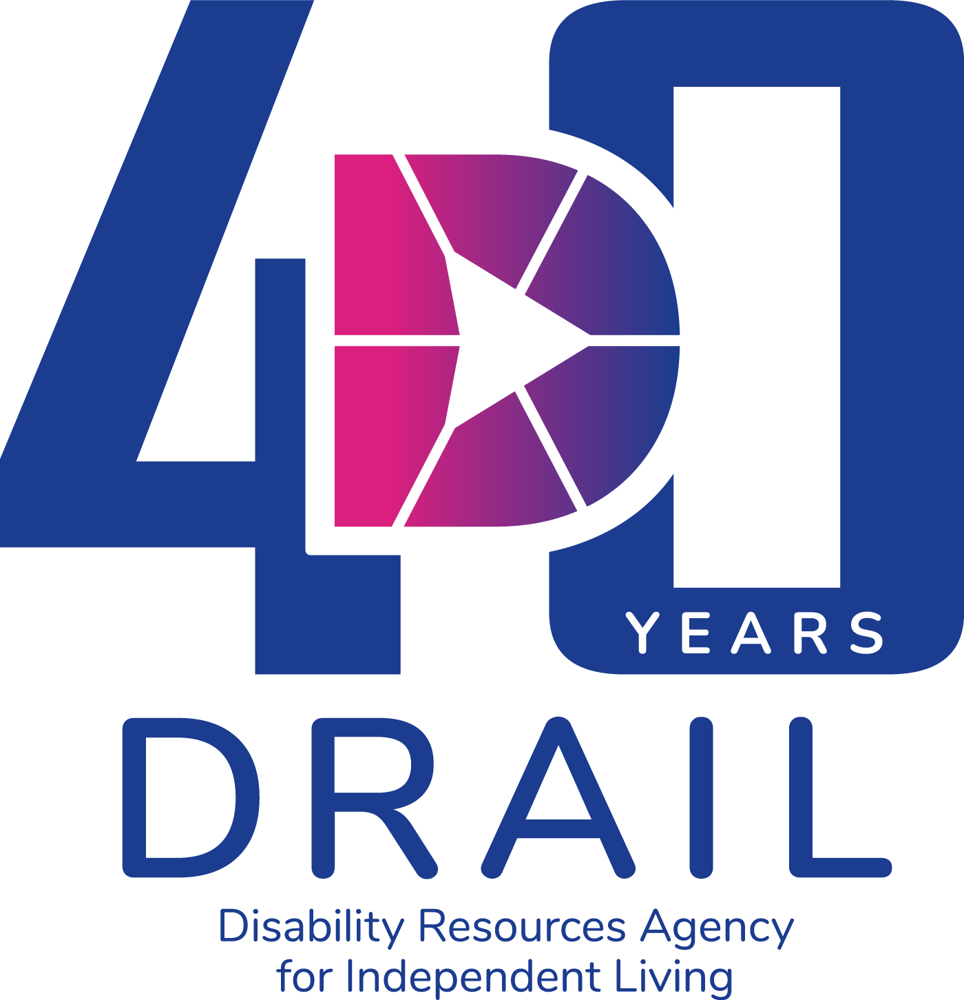 Graphic logo for 40 Years of DRAIL.